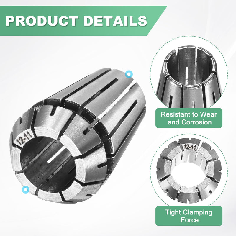 ER20 Spring Collet, 40Cr Steel Spring Collet Chuck 12mm Clamping Diameter for CNC Engraving Machine/Lathe Milling Tool [Silver,1.2x0.8"/ 31.5x21 Mm]