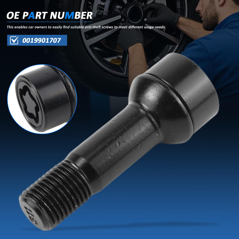 MUNIK 0019901707 Rim Locks Bolt M14 X 1.5 X 45 Replace# A0019901707 0019901707 for Benz AMG C300 E300 E350 S450 GLC300 CLS450 C43 C63 GLC43 S63 S65