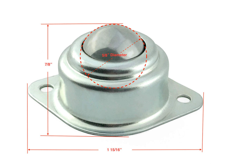 5/8” Roller Ball Transfer Bearings, 660 Lbs Total Load Capacity (Set of 12)