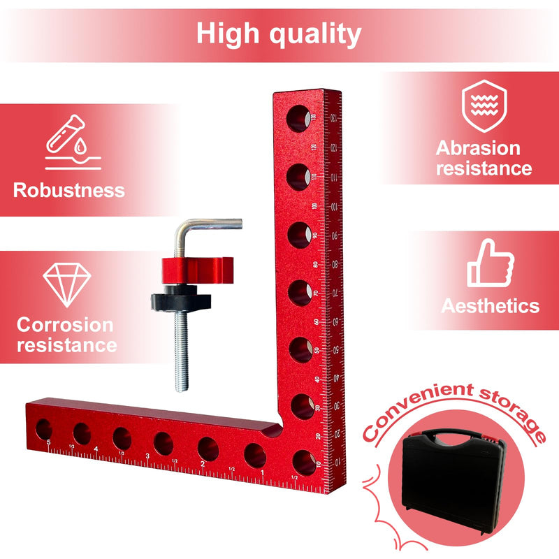 Corner Clamp for Woodworking, 4 Pcs 90 Degree Right Angle Corner Clamps, Premium Aluminum Alloy 5.5"x5.5" Squares for Precise Positioning & Clamping, Ideal for Cabinet & Picture Frame Assembly 4 Pcs Right Angle Clamps