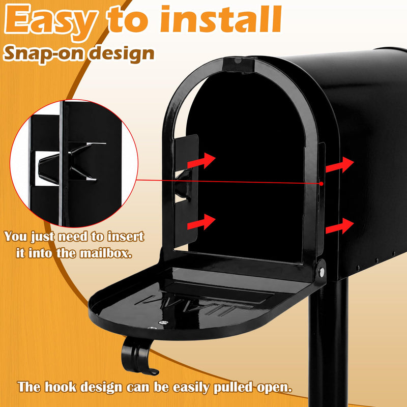 RUBII Magnetic Mailbox Door Replacement, 6 1/4" x 8 1/4" Snap-in Mailbox Door Panel, Black Metal Mail Box Doors for Outdoor Residential Brick Mailbox Doors Repair 1 Pcs