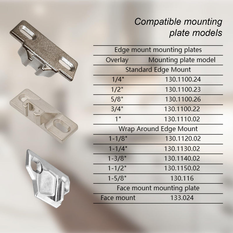 Replacement for Blum 33.3600,Compact 33 Screw on 110 Degree Opening Face Frame Cabinet Hinges,Cabinet Door Hinges,Replace Original Blum Hinges(with Screws, Mounting Plate Not Included) (8 Pack) 8