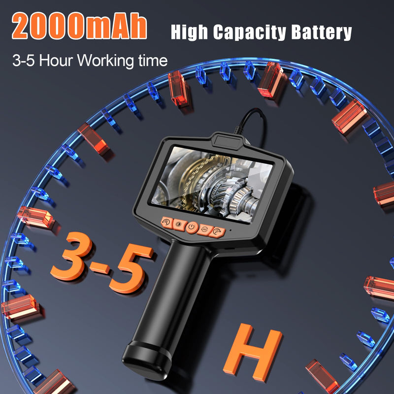 Endoscope Camera with Light, 4.3" IPS Screen Borescope Camera, IP67 Waterproof, Snake Camera for Automotive, Pipe, Wall (6.6FT Single Lens) 6.6FT