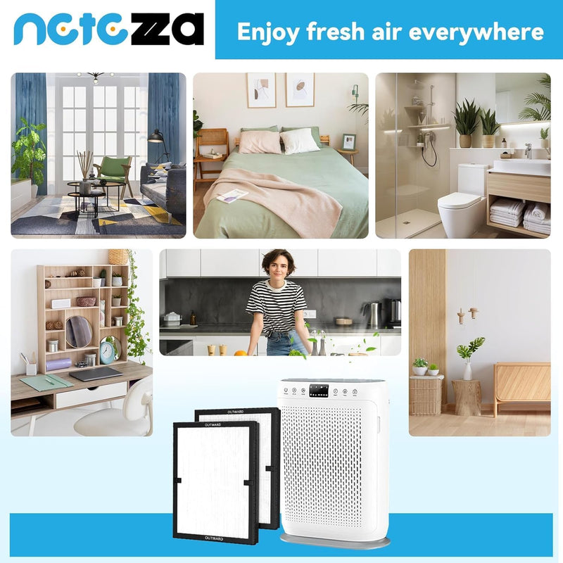Netezza E200 Air Purifier Filters Fit For LUNINO E-200 Air Purifier，2 Pack E-200*2