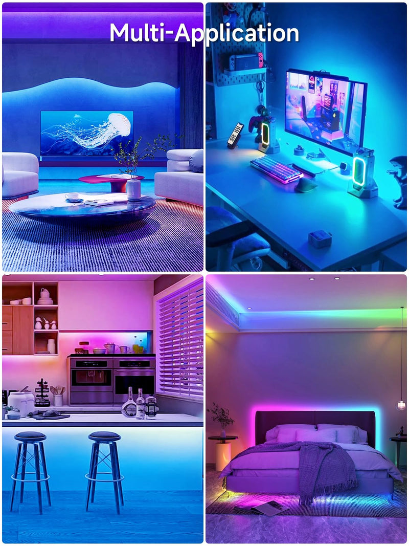 LED Lights for TV, 16.4ft TV LED Backlight for 50-75in, RGB TV LED Lights Behind Strip with Music Sync, Bluetooth APP and Remote Control USB Powered LED Lights for Bedroom, Gaming 16.4ft for 50"-75" TV