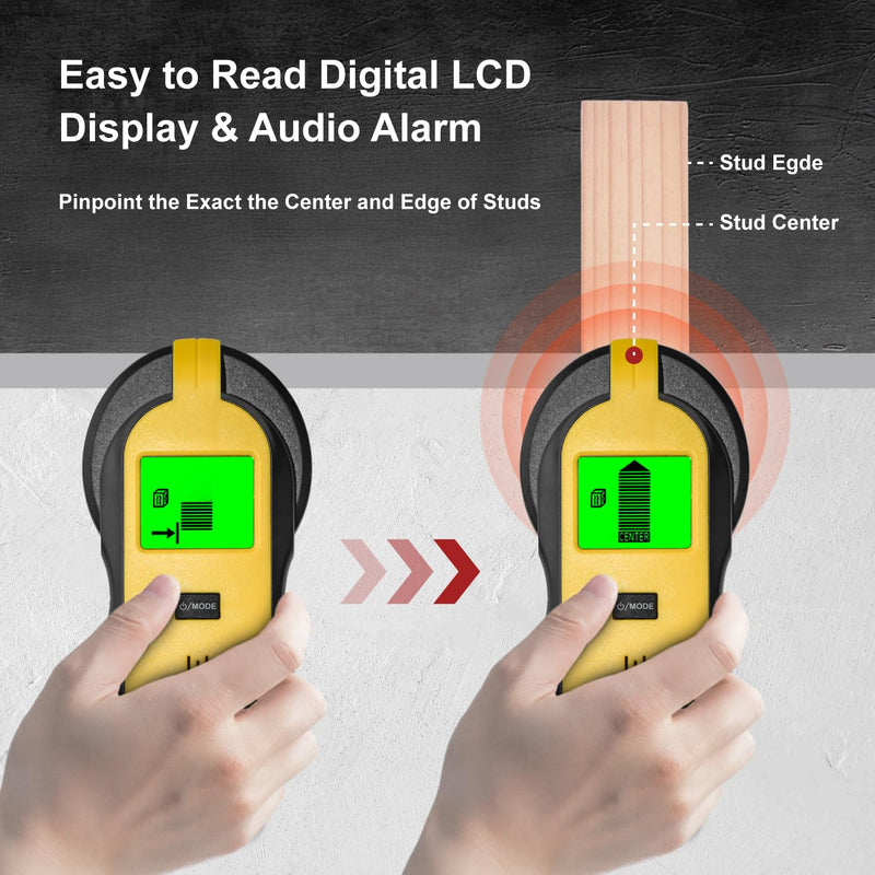 5-in-1 Stud Finder Wall Scanner – Detects Wood, Metal & AC Wires with HD LCD Display & Audio Alarm