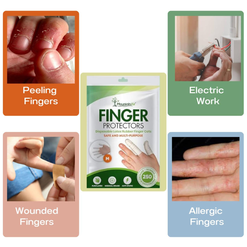 250 Pcs Finger Cots - Disposable Finger Gloves - Rubber Finger Covers for Finger Tips - Electronic Repairs and More – Rubber Fingers Tips Are Protective Gloves Disposable Guards – Medium - NewNest Australia