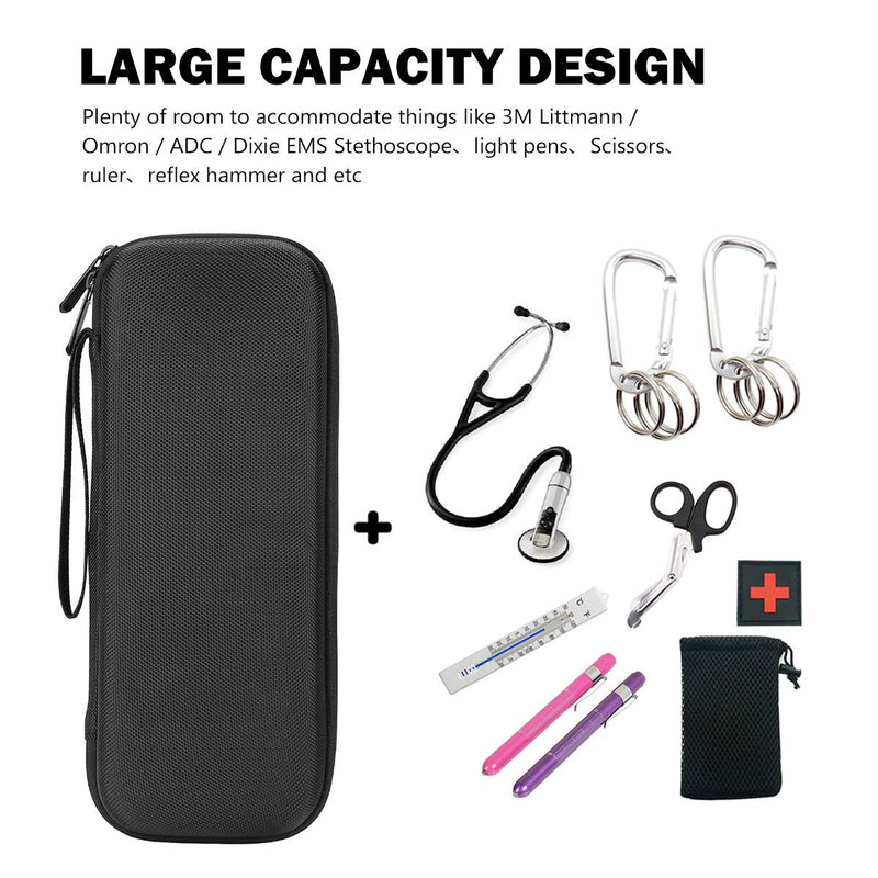 ProCase Hard EVA Stethoscope Case, Shockproof EVA Travel Carrying Case Storage Bag for 3M Littmann/Omron/ADC/Dixie EMS Stethoscope, with Extra Mesh Pockets for Small Accessories Black - NewNest Australia