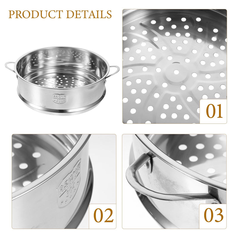 Amosfun Stainless Steel Steamer Basket 22Cm Steaming Insert Dishwasher Safe Steamer for Buns Rice Eggs Sweet Potatoes Potatoes Fish Seafood Corn Kitchen Cooking