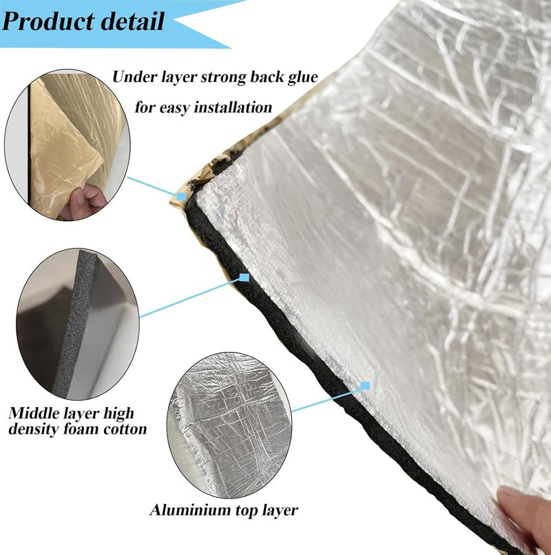 Toilet Tank Liner, 40 x 40 Inch Toilet Anti Condensation Kit with Aluminum Foil-Self Adhesive,Toilet Tank Insulation Liner for Stopping Condensation Preventing Water Damage to Floors