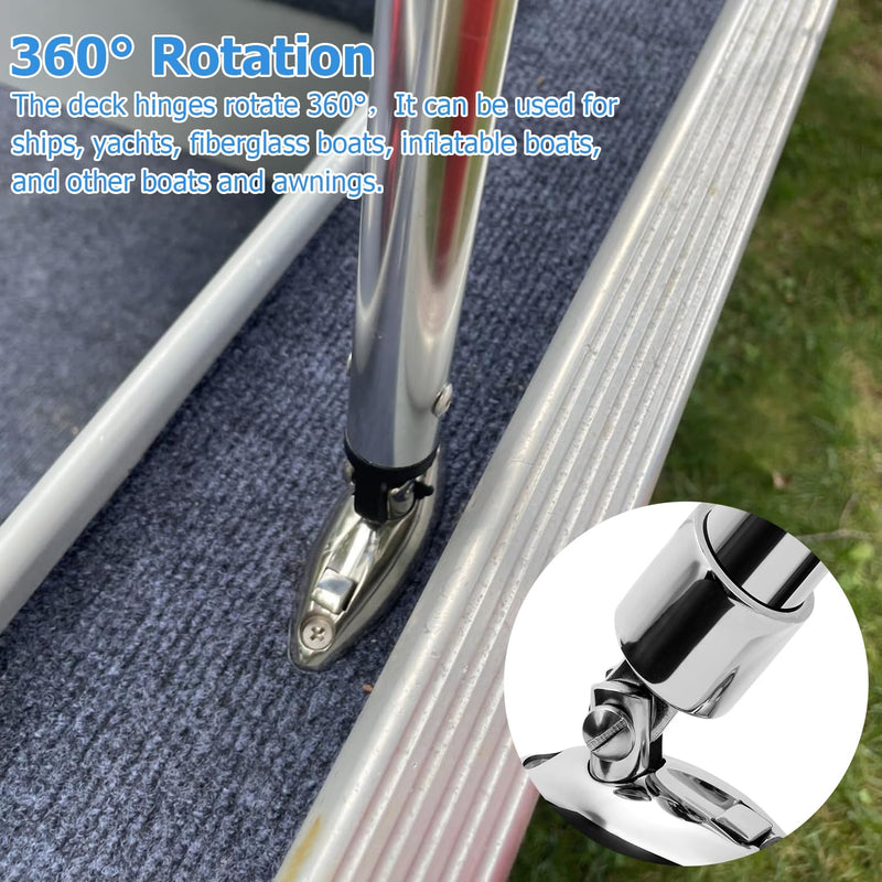 Bimini Tops for Boats Swivel Hinge, Quick Release Boat Bimini Top Swivel Deck Hinge, 360-Degree Rotation, 316 Stainless Steel Bimini Top Hardware Replacement Parts Tracker Boat Accessories(4 PCS)