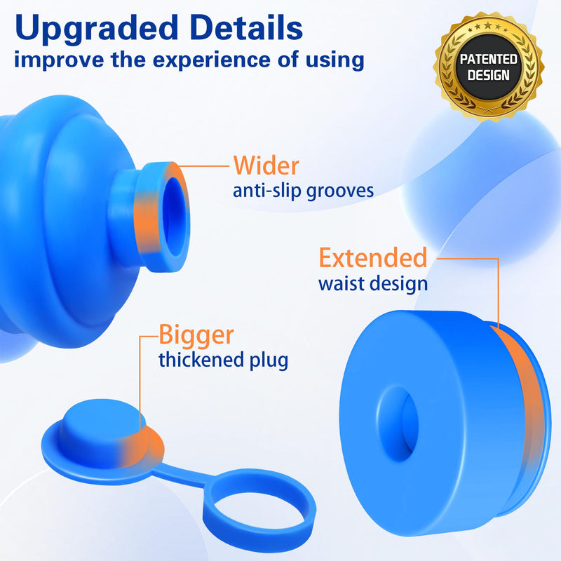 3 and 5 Gallon Water Jug Cap, Silicone Reusable Replacement Cap, Non Spill Bottle Caps for 55mm Bottle Water Dispenser Caps - Pack of 3 - NewNest Australia