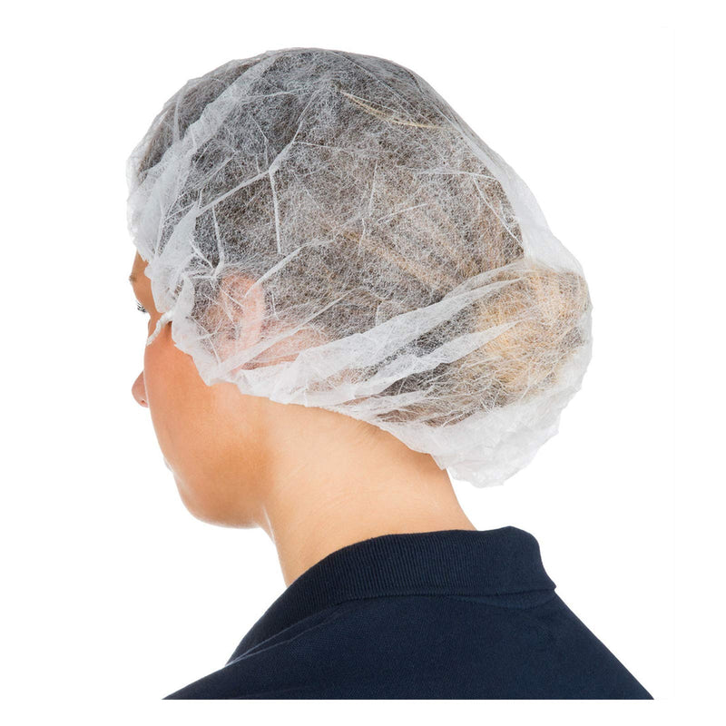 Cleaing 24" Disposable Bouffant Cap, White Hair Nets for Food Service, Nurses, Tattoo 1