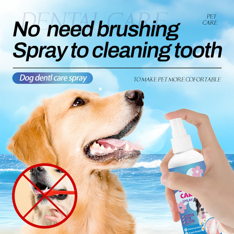 Dog Dental Care Spray丨Dogs Teeth Oral Care Cleaning Spray丨Pet Breath Freshener for Pet Cats and Dogs - Support Clean Teeth, Freshen Breath, Reduce Bad Breath and Aid in Daily Oral Use - 100ml