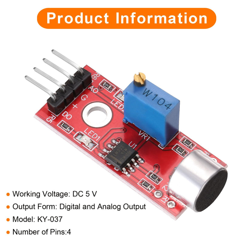 MECCANIXITY 2 Pcs Microphone Sound Sensor KY-037 Voice Detection Module Voice Sound Detection Sensor Module for Voice-Activated Switch