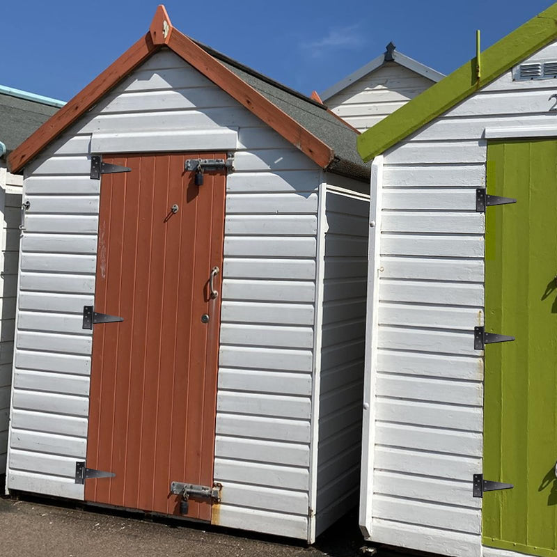 6 Inch T-Strap Shed Door Hinges, 2 Pack Heavy Duty Tee Hinge, T-Gate Hinges, Gate Strap Hinges, Black Wrought Hardware for Wooden Fences, Barn Door, Shed Doors 6 Inch