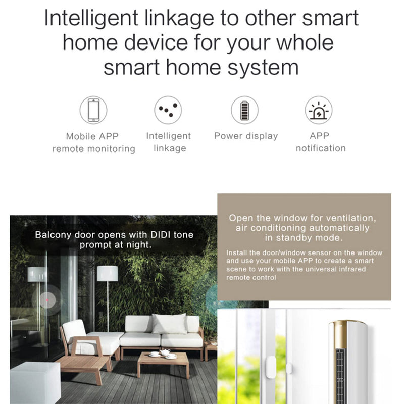 WiFi Door Sensor: Smart Door Open/Closed Detectors, Wireless Window Sensor with App Notification Alert, Contact Sensor for Home Security, Compatible with Alexa Google Assistant (4pack) 4pack