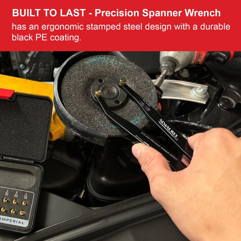 28-Piece Adjustable Pin Spanner Wrench Set | Universal 28pc variable pin spanner wrench set for hydraulic cylinders, coilovers, shock adjustment & industrial locknuts Black 28PCS