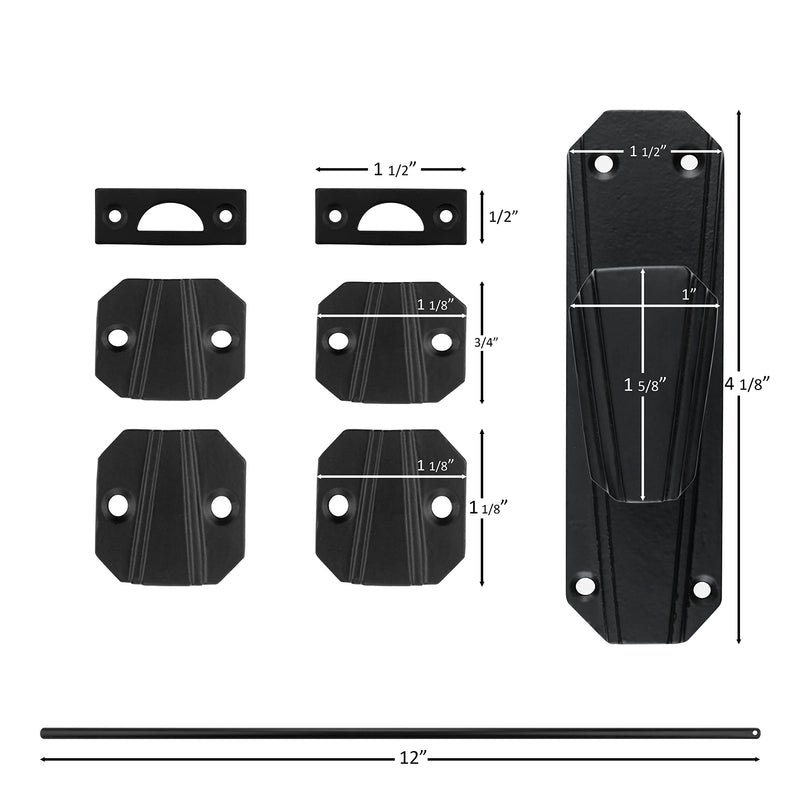 A29 Hardware 2 Feet Classic Style Iron Cremone Bolt for Cabinets, Black Powder Coat Finish Octagon BPC