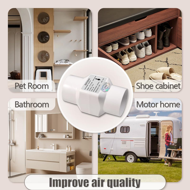 2 inch/50mm Inline Booster Duct Fan 6W with Variable Speed Controller Ventilation Cooling Exhaust Fan Low Noise Energy Efficient Blower Can Fan for 3D Printer Bathroom Kitchen (Adjustable Speed) Adjustable Speed