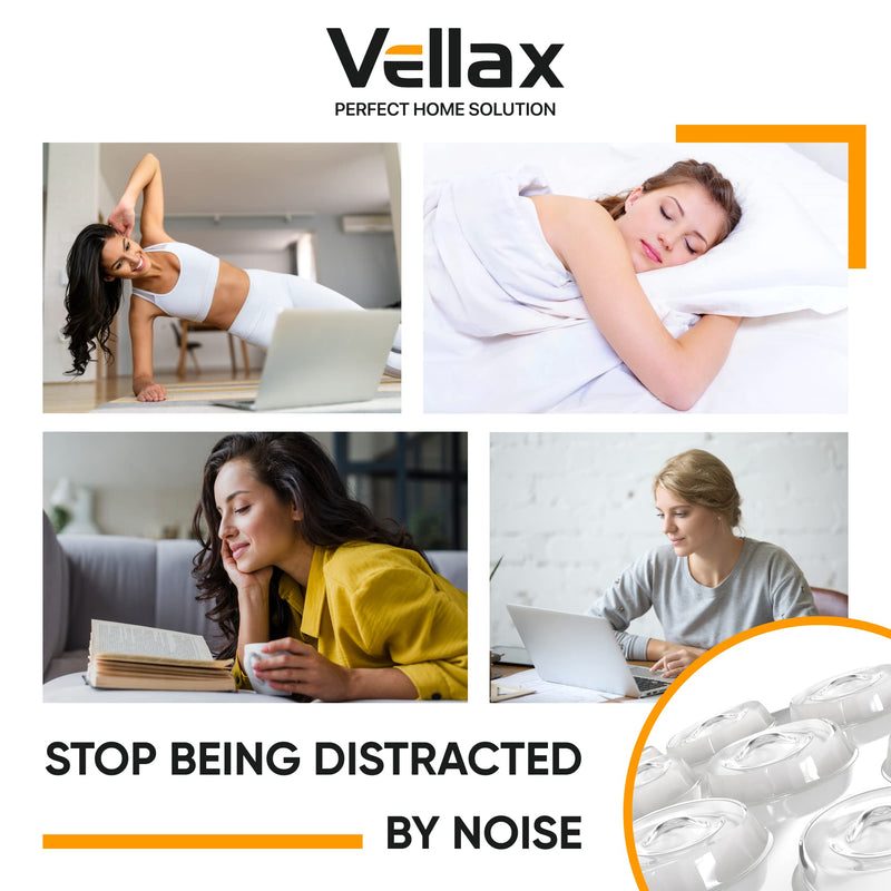 Vellax Self Adhesive Cabinet Door Bumpers - 128 pcs Sticky Silicone Clear Sound Dampening Rubber Bumpers - Cabinet Bumpers for Wall Protection, Kitchen Furniture, Decor, Drawer Stops SB-05P 128 Pcs - 0.5" x 0.2"