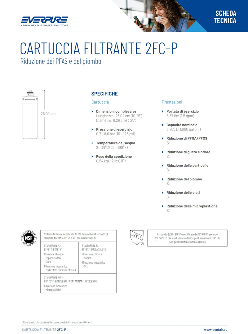 EV959511 Everpure 2FC-P PFAS Removal Water Filter Replacement Cartridge