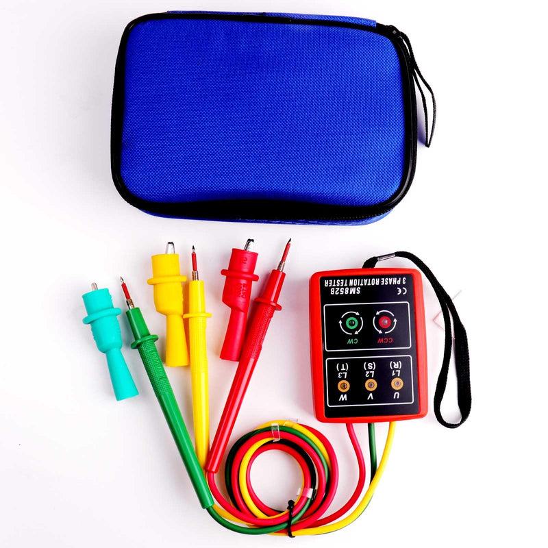 3 Phase AC Sequence Presence Rotation Tester,60V~600V Indicator Detector Meter with LED and Buzzer