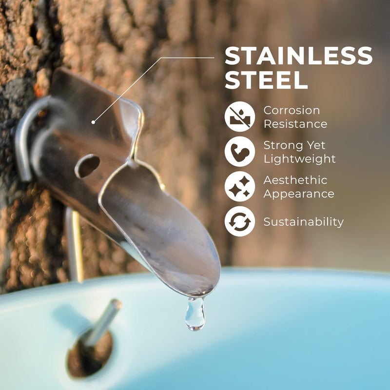 Maple Syrup Tree Tapping Kit - Includes (2) Maple Syrup Spiles and Maple Tree Tapping Drill Bit for Tap - Stainless Steel Spiles with Bucket Hook - Maple Tree Tapping Kit - Maple Syrup Supplies