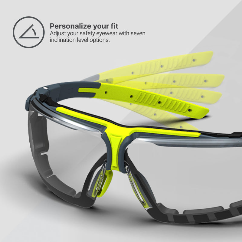 HexArmor VS300 Safety Glasses with Adjustable Side Arms Z87+ for Men and Women Single Variomatic