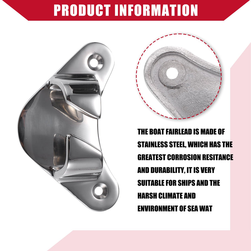 Boat Fairlead/Boat Angled Bow Chocks/Durable/Stainless Steel / 2 Pcs/Silver Tone/for Ship Yacht Boats