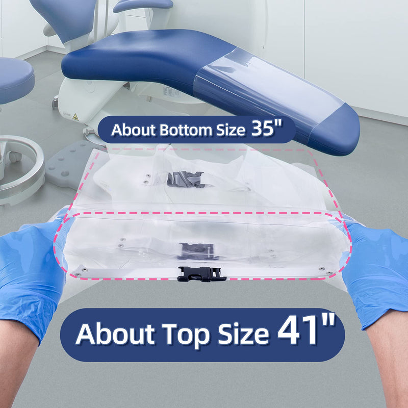 Foot Pad Dustproof Dental Chair Toe Cover Sleeve with Elastic Bands, Foot Mat Cushion Transparent Dentist Clinic Unit Protector Anti-Dropping - Washable & Reusable Elastic Bands with Snaps