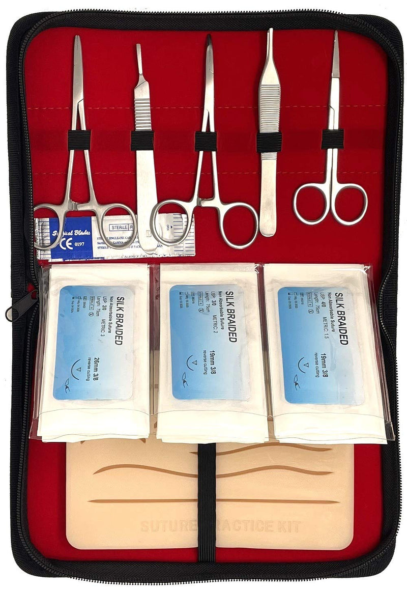 w Suturing Guide E-Book,[Large Case Large Pad & Variety of Sutures w Slots] 4th Gen Pad, Tools Suture Needles by Medical Professionals for Residents Med Dental Vet School Students