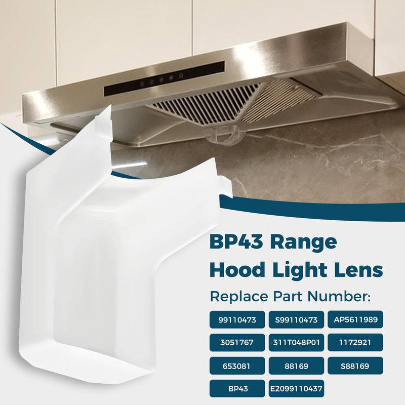 99110437 Range Hood Light Lens Cover S99110437 for Broan Nutone 40000 41000 42000 Series Range Hood By Romalon