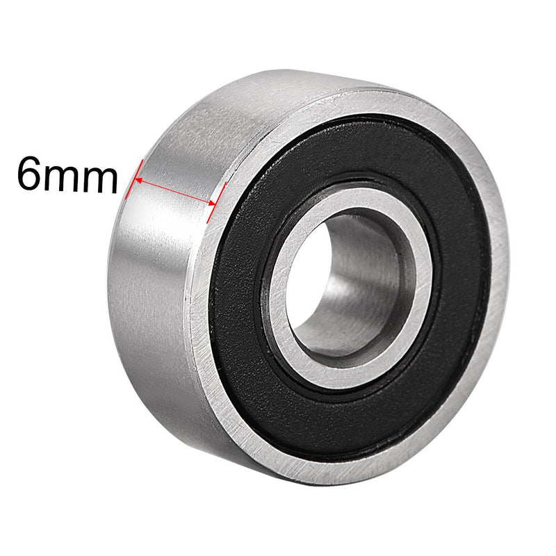 uxcell 606-2RS Deep Groove Ball Bearing Double Sealed 180016 6mm x 17mm x 6mm High Carbon Steel Z1 Bearings Pack of 10 6mmx17mmx6mm