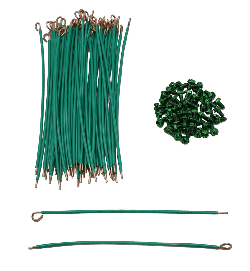 (Pack of 50) Copper Grounding Pigtails with Ground Screws, UL Listed 12 AWG Solid Copper Wire,8 Inches 8inch(Pack of 50)