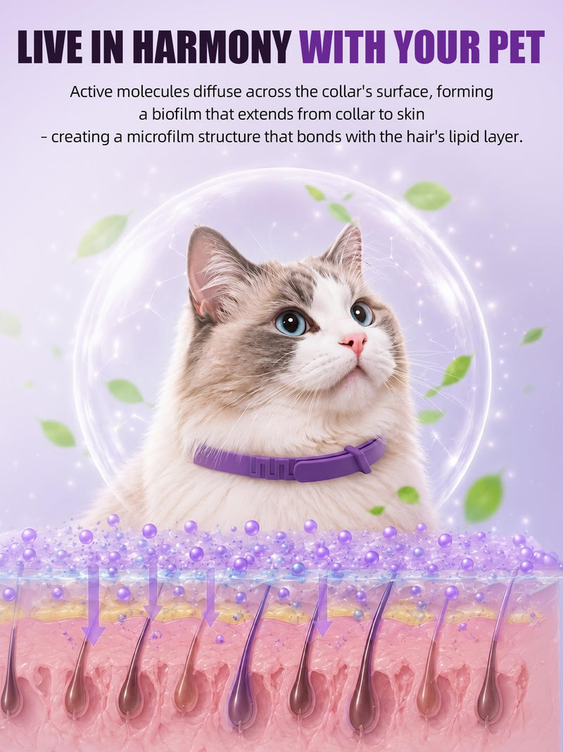 Calming Collar for Cats, 4 Pack – Waterproof Cat Calming Collars for Anxiety Relief and Stress, Breakaway Adjustable Pheromone Collar for Cats, Small Pet Dog & Puppy (Purple, Small) Purple Small(Cat)