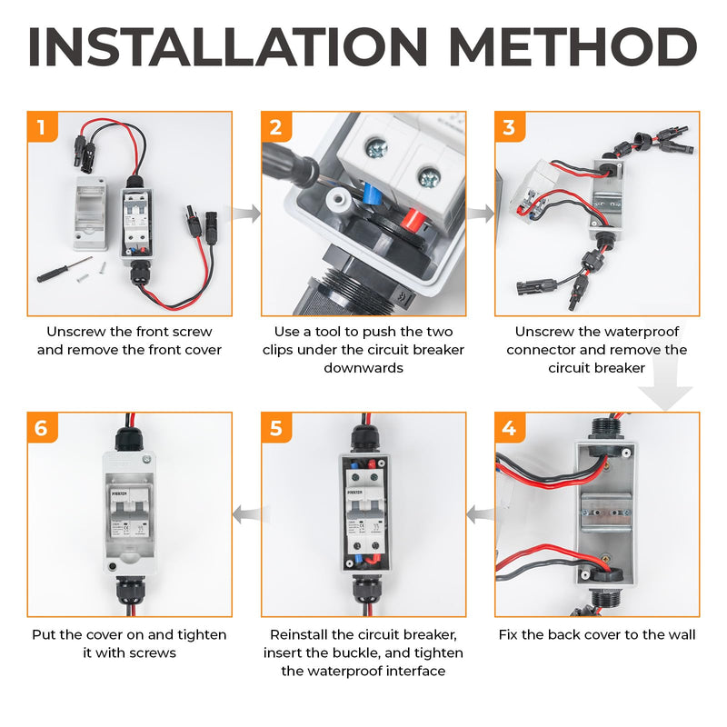 Solar Panel Disconnect Switch 1000V 30A PV Disconnect Switch Outdoor Miniature Circuit Breaker IP65 for Solar PV Homes Battery (1000V 30 Amp)