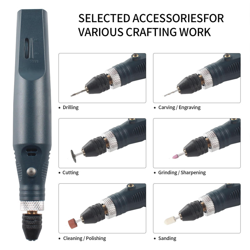 3D Printer Accessories FDM Resin Printing Project Grinding Trimming Deburring Finishing Tools: Mini Cordless Rotary Tool Kit 12V 24W with Multi Tool Head Handheld Electric Grinder Bczamd
