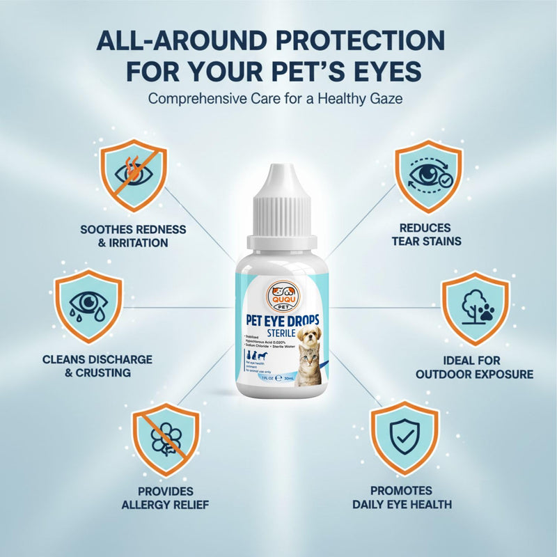 dog eye drops and cat eye drops , pet eye drop , Vet-Recommended Dog Eye Infection Treatment to Soothe Infection Allergy,Relieve Dry Eyes Pink Eyes, Pet Tear Stain Cleaner Horses (0.98 Fl Oz)