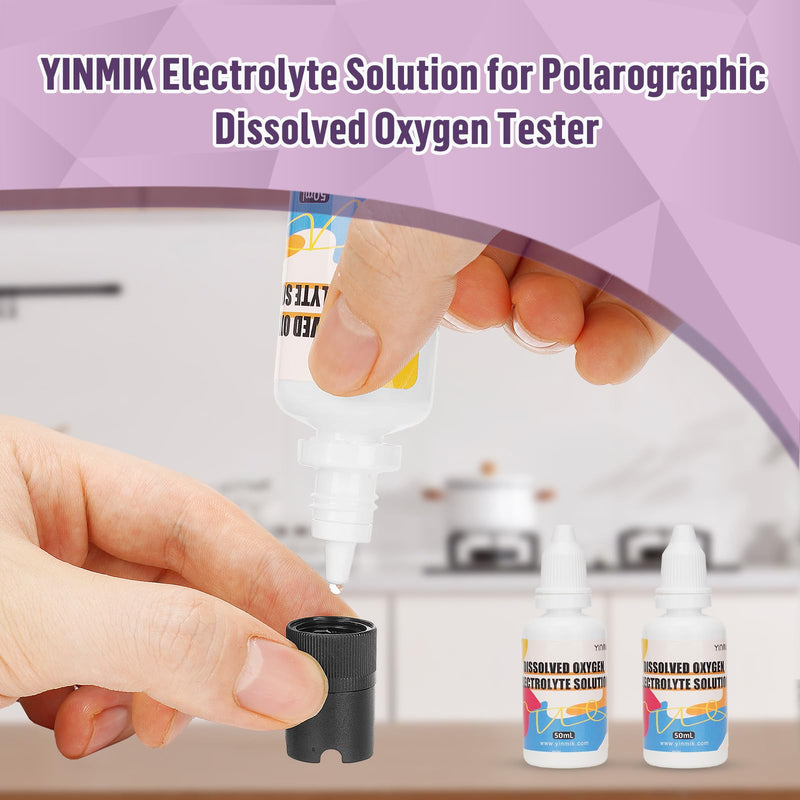 Dissolved Oxygen Test Kit Accessories 1 * 50ml Zero Oxygen Calibration Reagent 2 * 30ml Electrolyte Filling Solution and 6 pcs Membrane Groups for DO Meter Tester