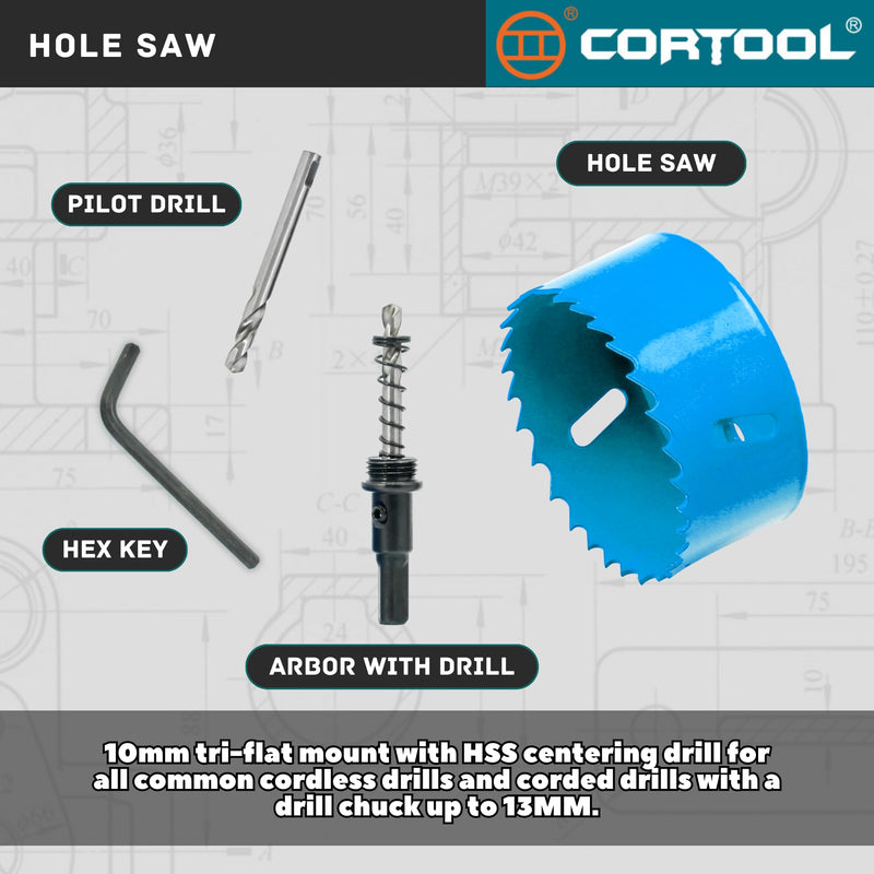 3 Inch Hole Saw with Arbor for Metal and Wood Cutting, Bi-Metal Hole Cutter, Wood and Metal Hole Saw 3" Hole Saw Kit for Drywall, Wood, PVC Boards, Fiberglass and Vent Pipes 3"（76mm） - NewNest Australia