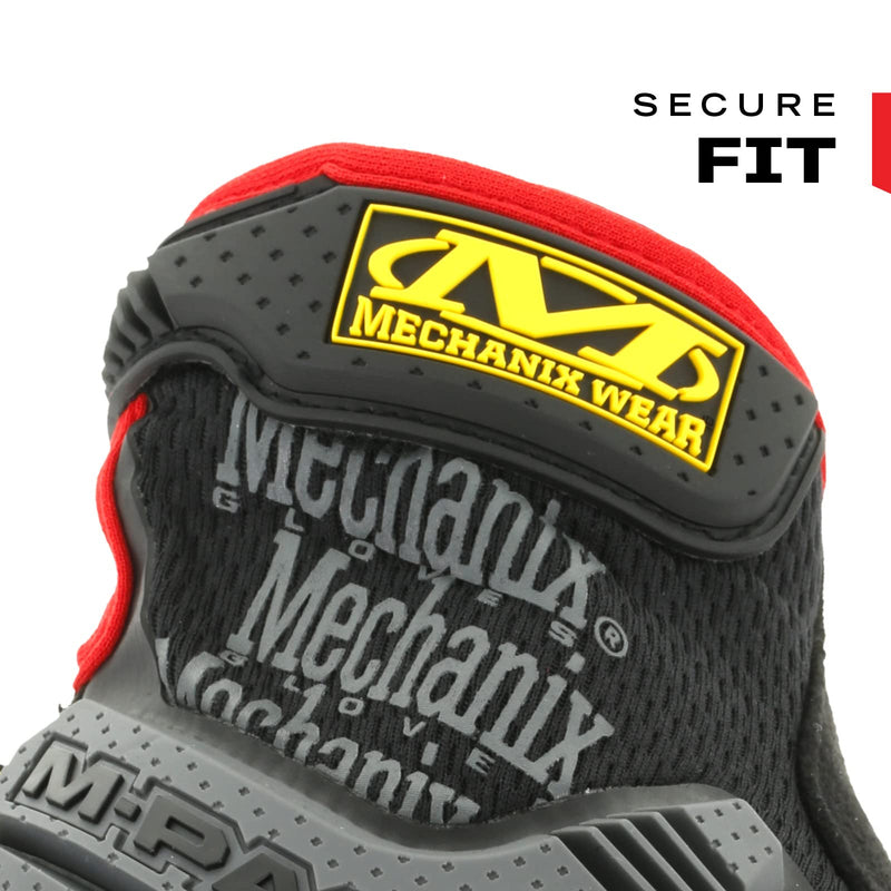 Mechanix Wear M-Pact Impact Resistant Work Gloves - Durable Safety Gloves for Men - Touchscreen Capable - Machine Washable - Breathable - Large - Red/Black Black/Red