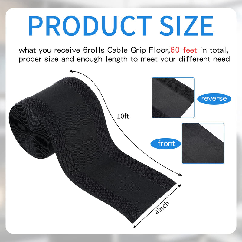 WILLBOND Carpet Cord Cover Cable Grip Floor Cover Cable Protector Management Only for Commercial Office Carpet(Black,59.06 ft) 59.06 ft Black