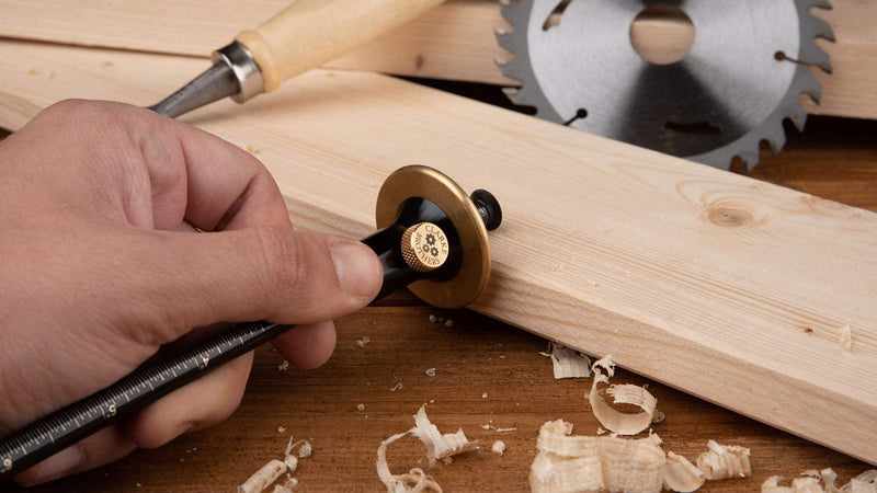 Clarke Brothers Wheel Marking Gauge - Woodworking Marking Scriber Kit With 2 Replacement Cutters - Wood Marking Tools With Graduated Inch & MM Scale - Wood Scribe Tool For Carpenter