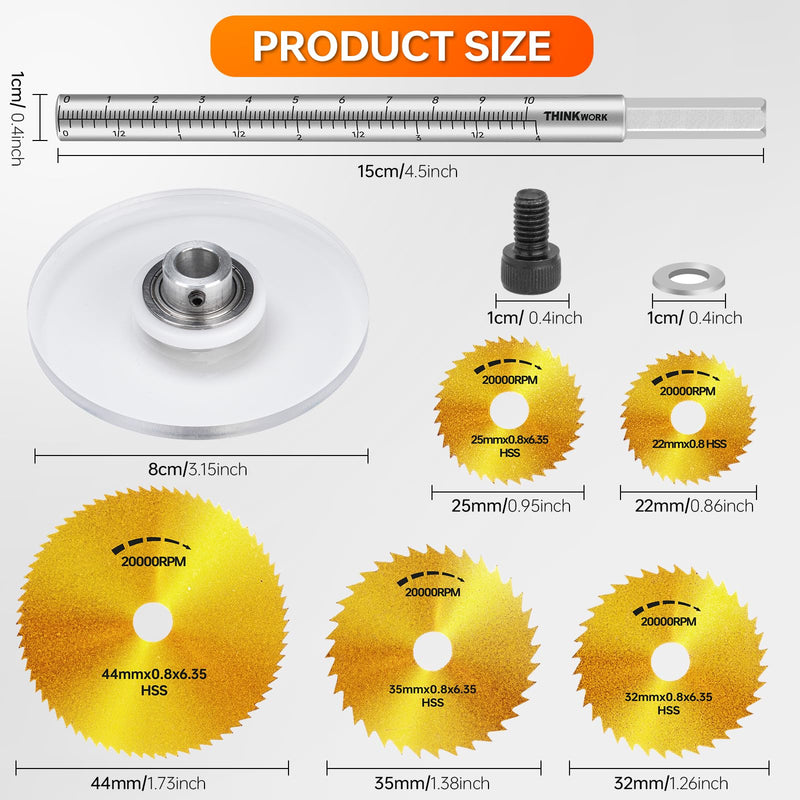 Inside Pipe Cutter for PVC Pipe, Cutter Tool Set with Scale Adjustable Depth Gauge, 5PCS Saw Blades and Hex Shank, Internal Plastic ABS Pipe Cutter Set Hex Shank（5 gold saw blades)