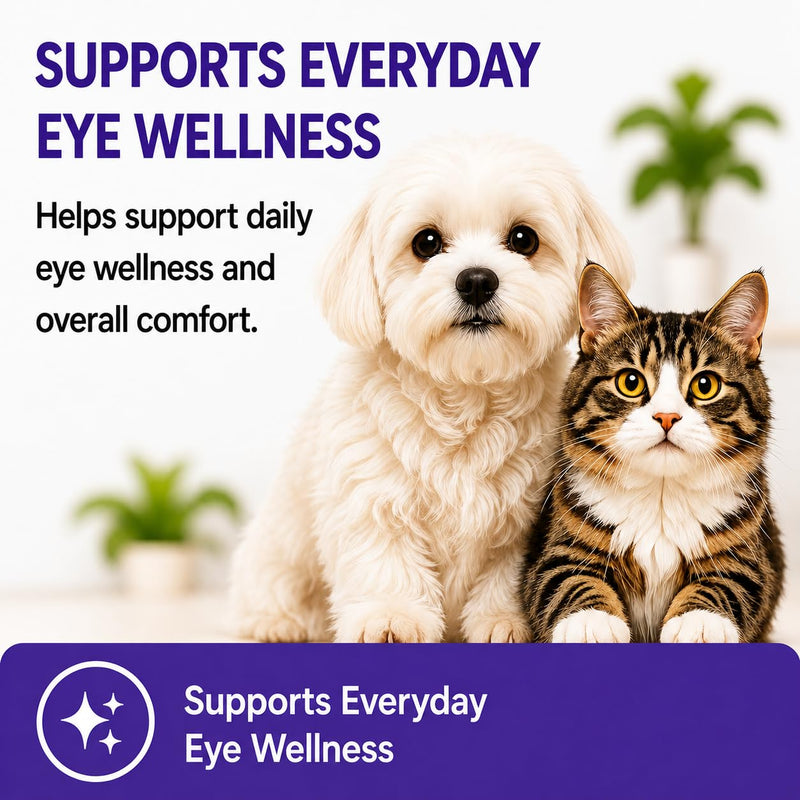 BrightEyes Liquid Eye Support Supplement for Dogs & Cats, Tear Stain & Eye Comfort Support, Herbal & Vitamin Formula, Easy to Mix Daily Liquid Drops, 2 fl oz