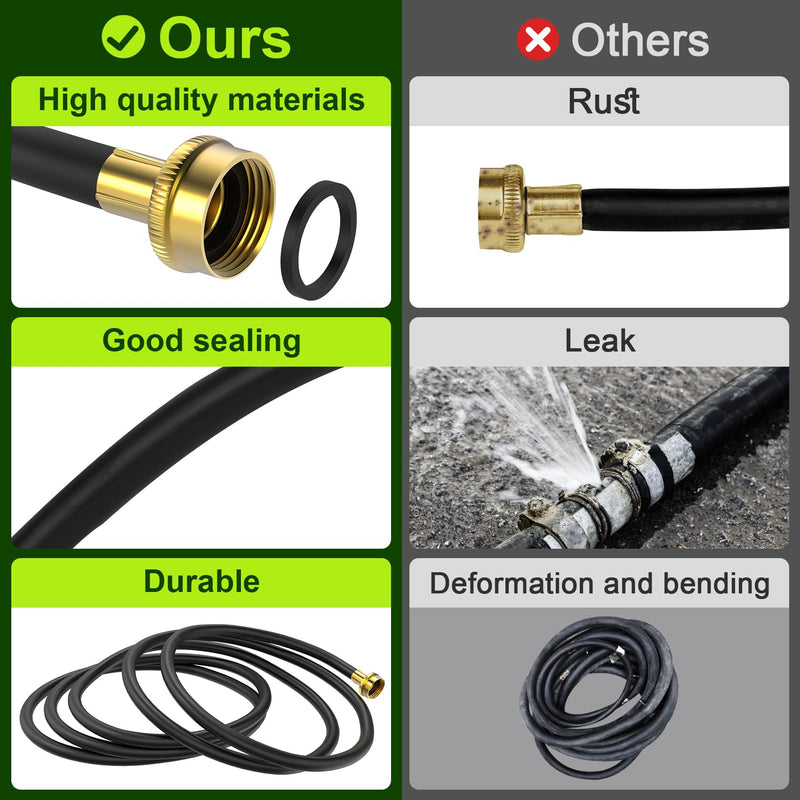 12FT Dehumidifier Drain Hose with 3/4 Inch FHT Connector, featuring Rust-Resistant Brass Fittings for Leak-Proof Connection, Perfectly Compatible with Most Dehumidifier Brands(7 Length Options) Black 12FT