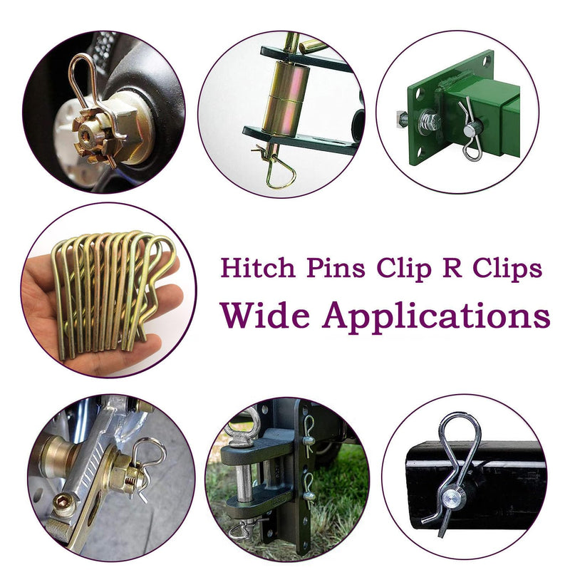10Pcs Heavy Duty Hitch Pins Clip R Clips Cotter Pins, Colour Zine Spring Retaining Wire Hair Pins， Large for Trailer Tractors Mower Carts Truck Pin Clip，Strong Spring Tension M3.5×75mm M3.5×75mm-10pcs Color zinc-plated 10