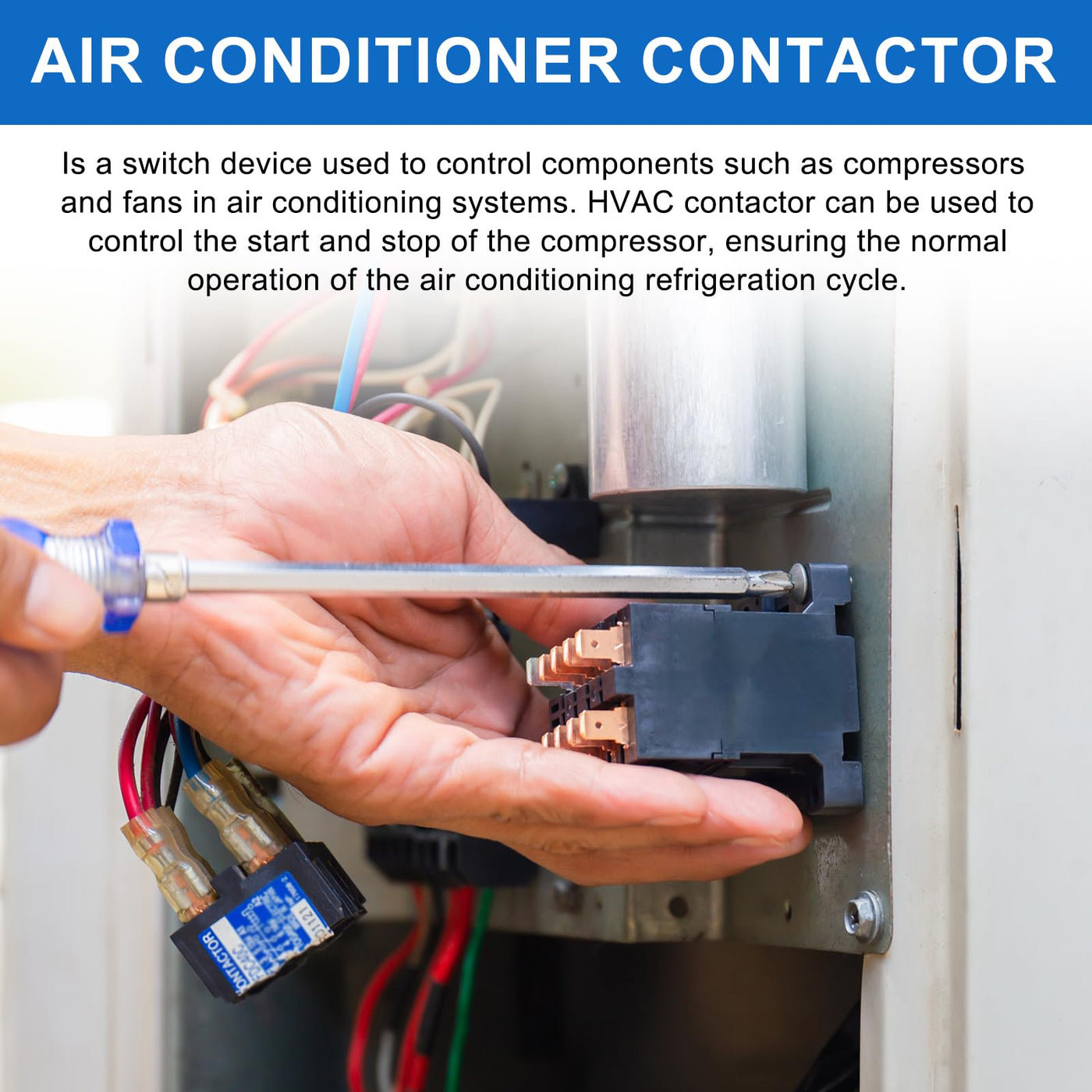 DMiotech HVAC Contactor, 3 Pole FLA 30 Amps 240V Coil Air Conditioner ...