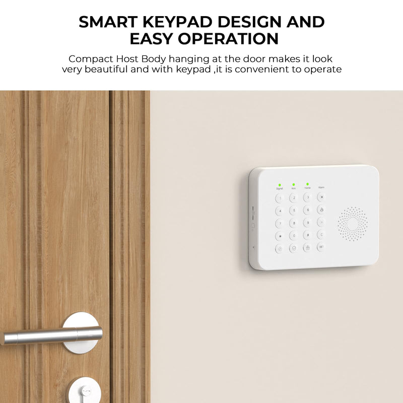 PGST Home Alarm System,Wireless Home Security System with Door and Motion Sensors,5 Piece Alarm Kits,4G SMS/Phone App Instant Alerts,24/7 Professional Monitoring for Villa,Apartment,Kids Safety A02F-US-A